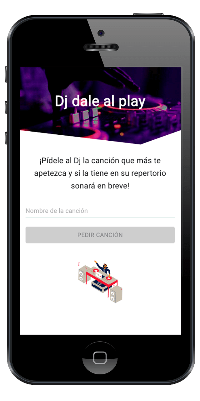 vista previa de la pantalla para pedir canciones al dj el día de la boda